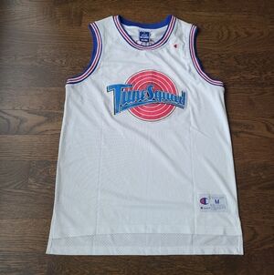 Champion Tune Squad Basketball Jersey - White and Blue sz.M